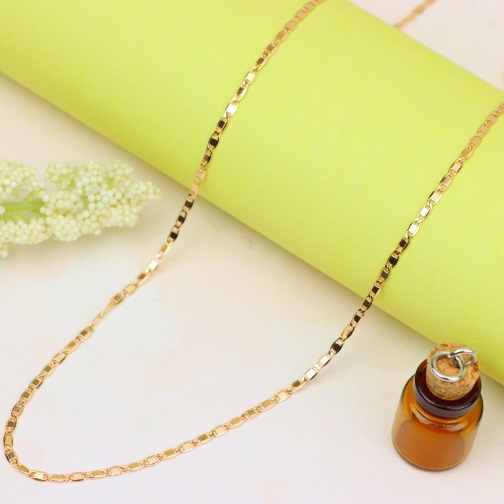 "Shiny Rose Gold Plated Brass Chain Necklace – Elegant Design, XPNL1911